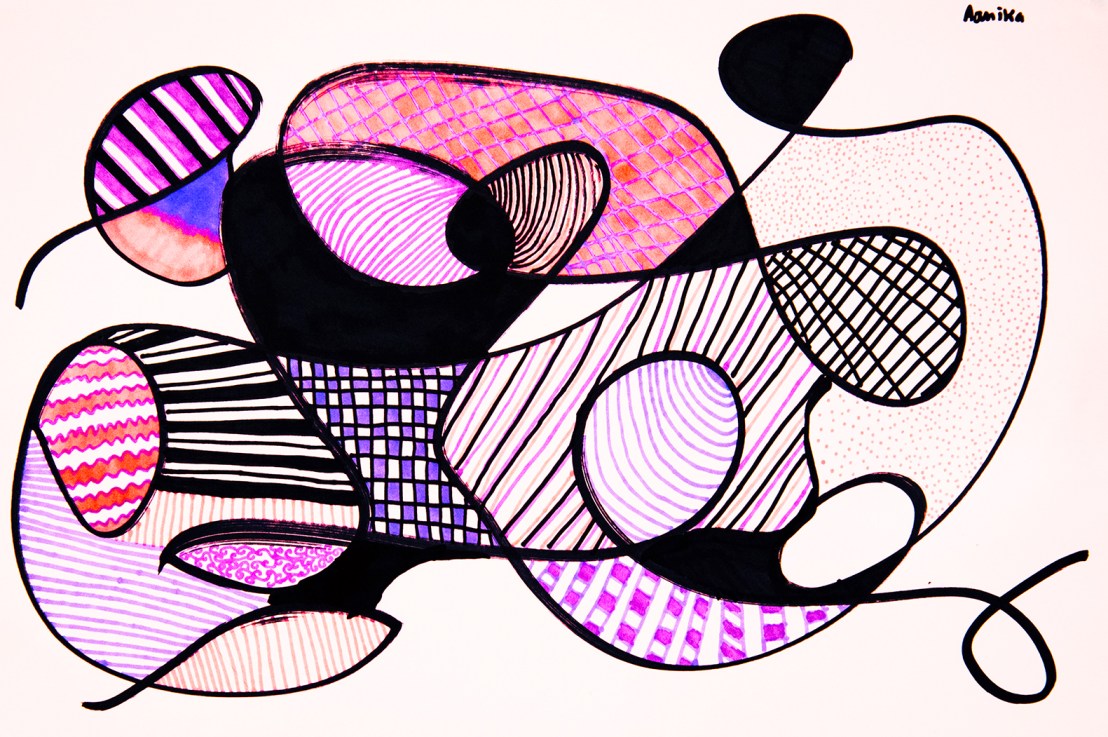 7th Grade – Movement, Repetition and Balance with Jean Dubuffet’s Hourloupe