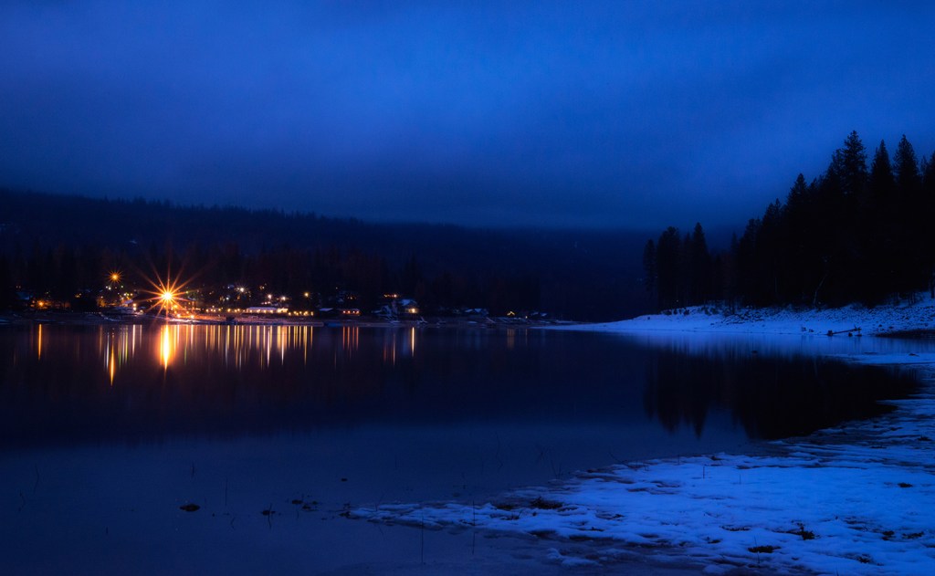 Do you notice how various elements and principles of design are used for artistic effect in this image? Bass Lake, ©Anita Sagastegui