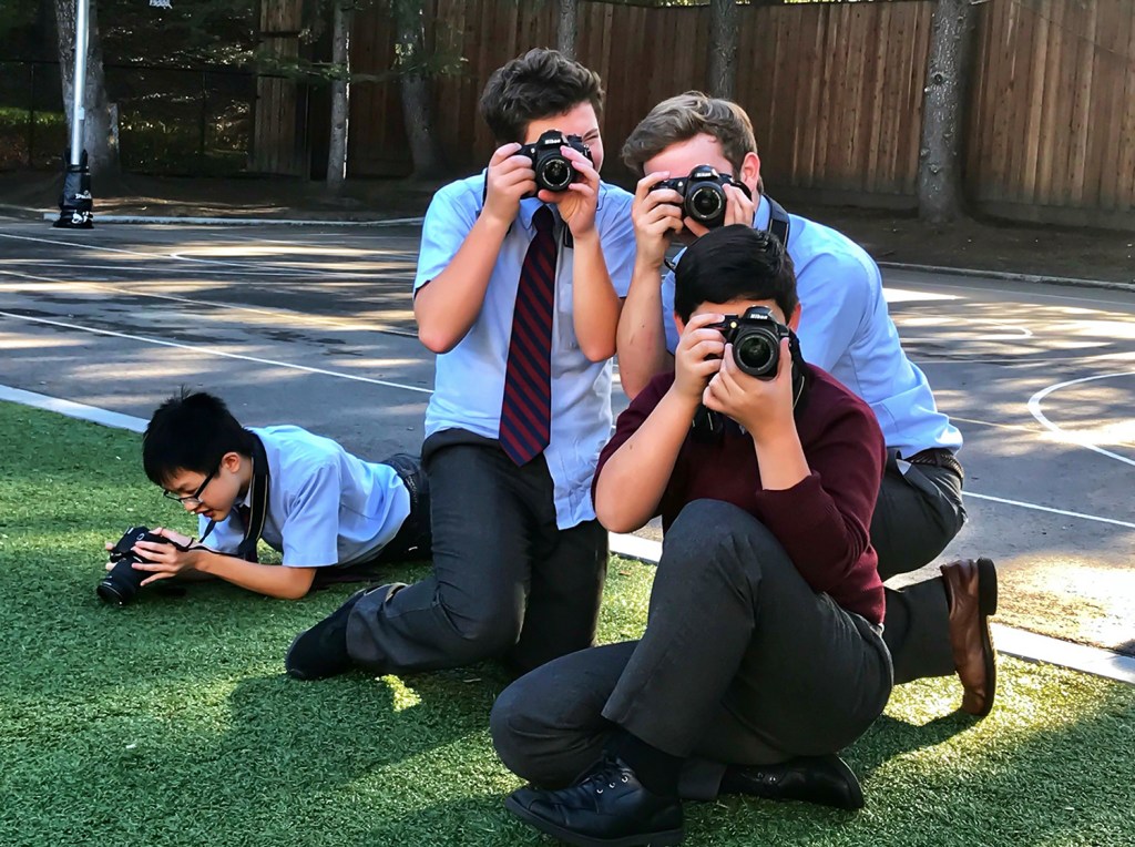 8th grade photography students on our photo excursion