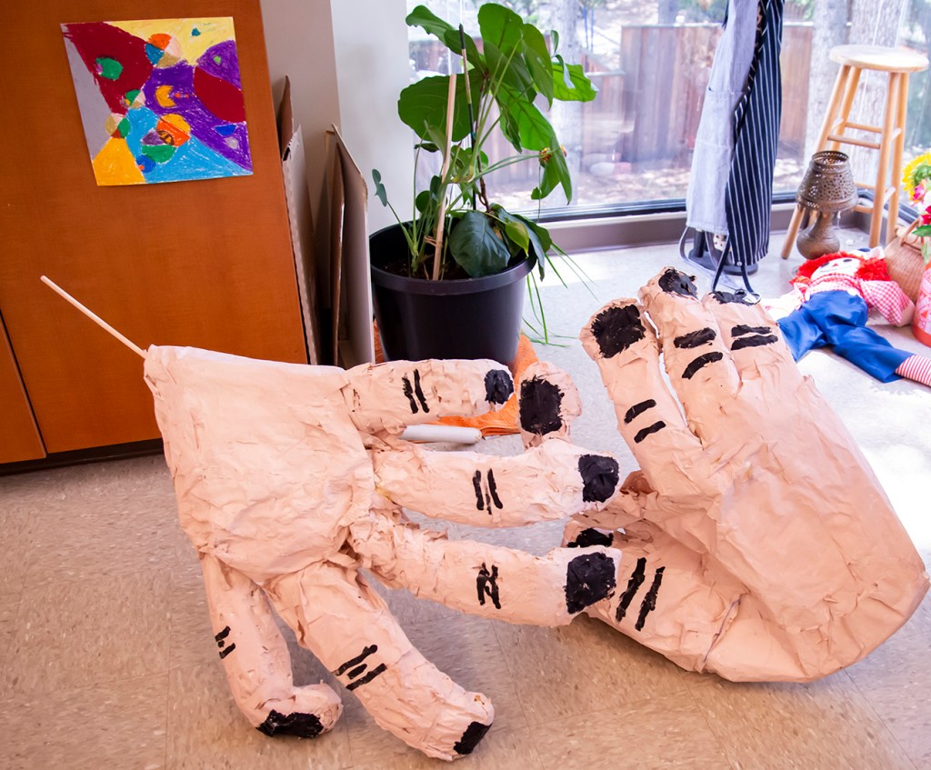 These are the finished giant's hands as described in the image above. This is actually a photo of them several years later, so you can see how well they were made, to last this long. 