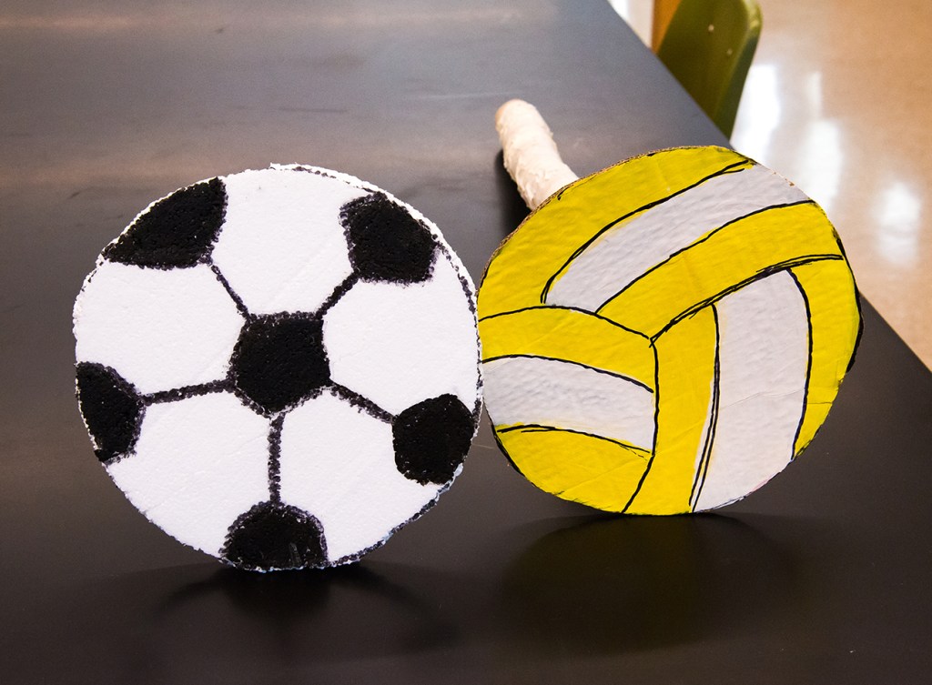 Rather than using a real soccer or volleyball, students thought it would be more fun to make them.