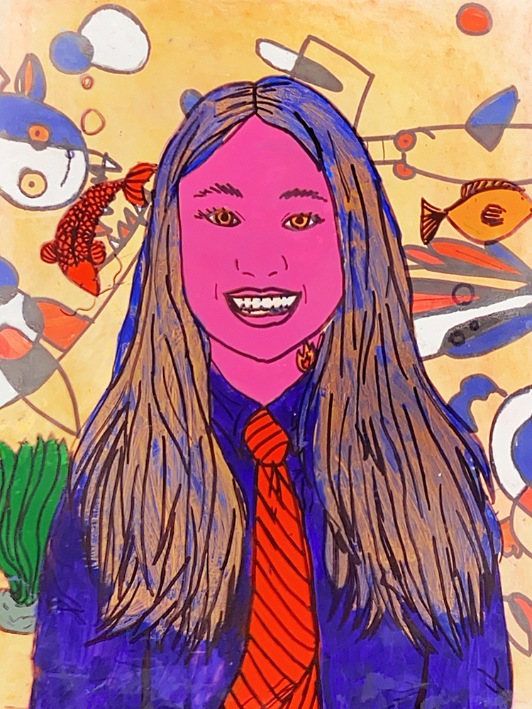 George Littlechild-inspired self-portrait by a 6th grade student. 