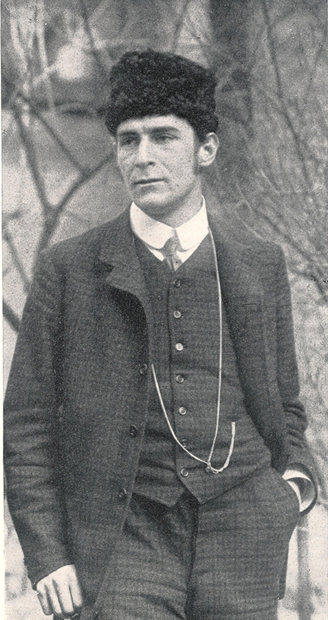 A black and white photograph of Franz Marc