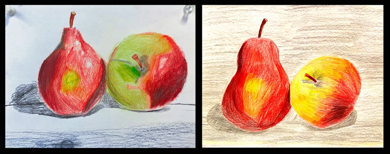 4th Grade – Still life with colored pencil techniques – In the K-8 Art ...