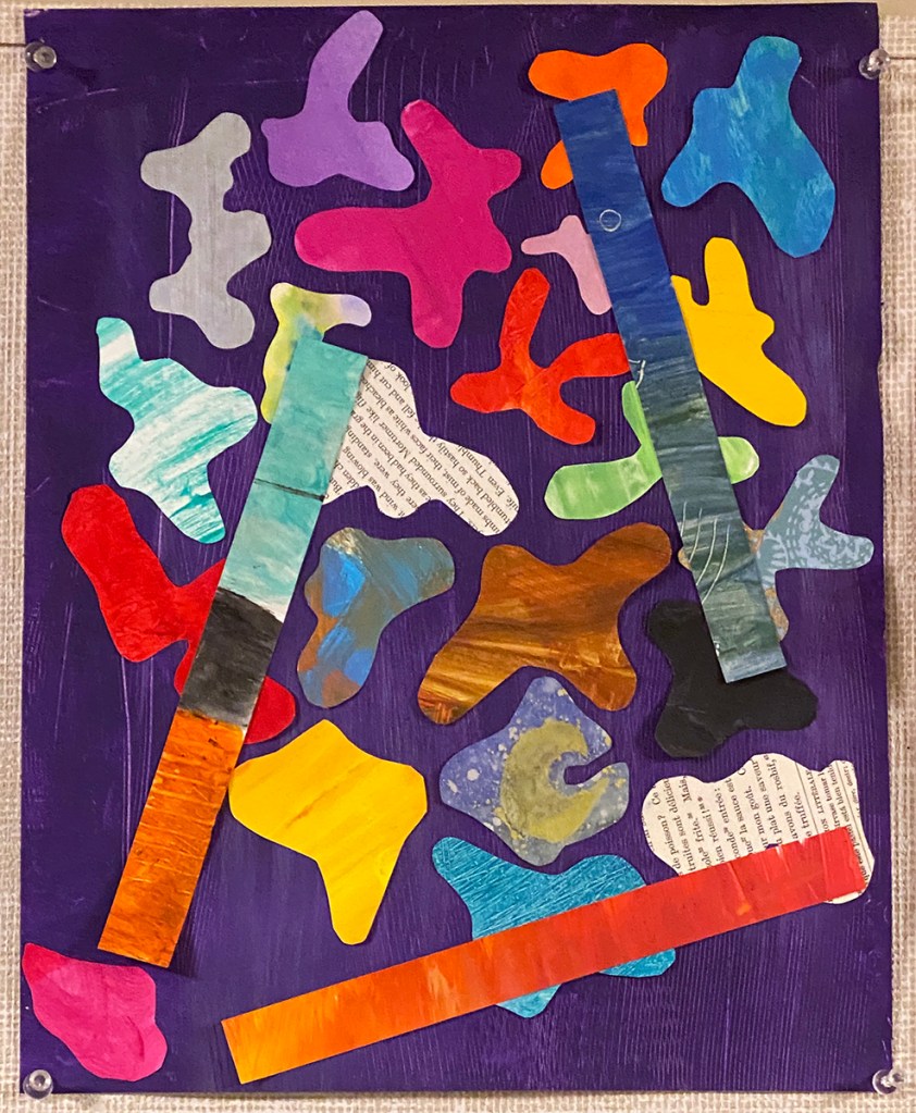 2nd grade student example of a Matisse-Ray "style" Cut-out Collage