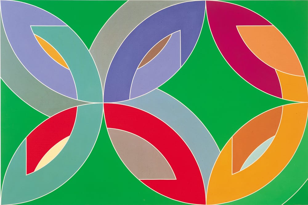 One of Frank Stella's paintings from the Protractor Series, Lac Laronge III