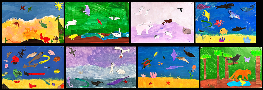 Kindergarten – Ecosystem collages inspired by Eric&nbsp;Carle