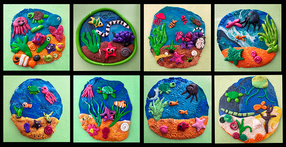 3rd Grade – Clay Aquarium Relief&nbsp;Sculpture