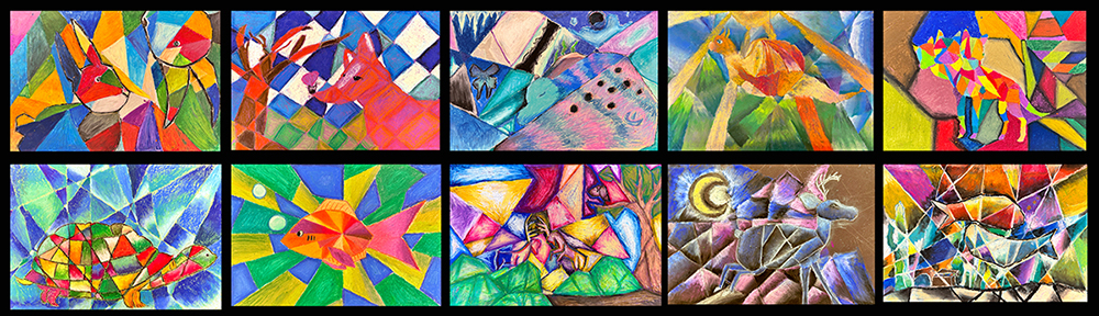 5th Grade – Franz Marc and his Kaleidoscopic Animal Paintings – In